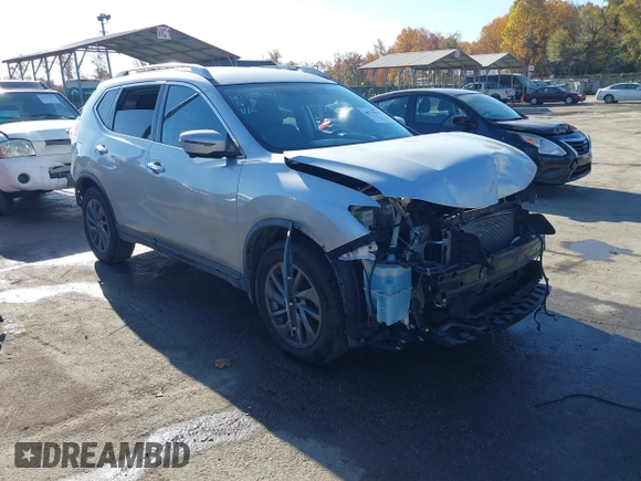 2016 Nissan Rogue SV with VIN KNMAT2MV6GP733975, listed as a IAAI auction lot 40775934 with 68,718 mi miles and . Bid and sale history available at DreamBid. Image 1.