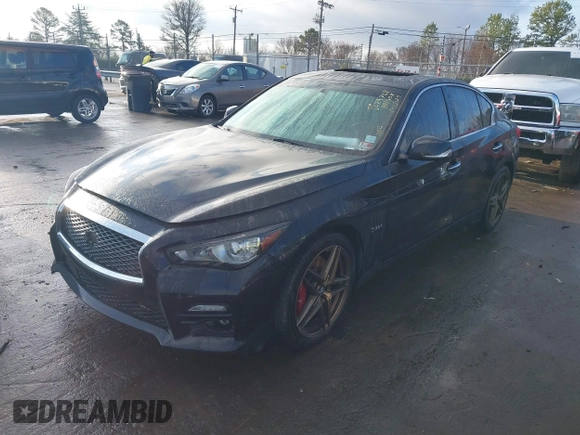 2017 Infiniti Q50 Red Sport 400 with VIN JN1FV7AR1HM871708, listed as a IAAI auction lot 41426763 with 92,582 mi miles. Bid and sale history available at carsss.com. Image 2.