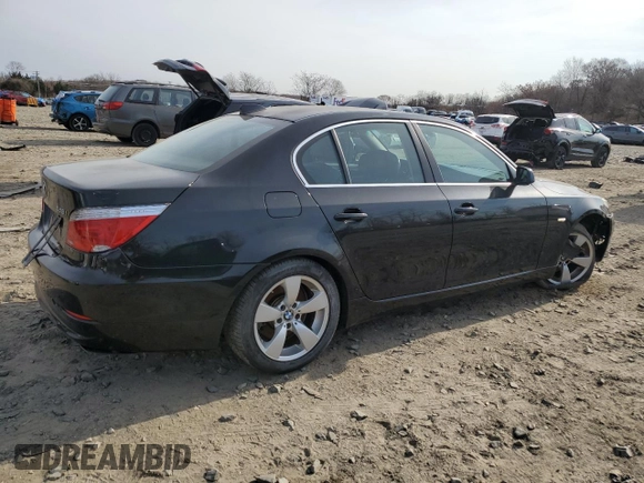 2008 BMW 5 Series 528i with VIN WBANU53588CT12038, listed as a Copart auction lot 48706625 with 143,918 mi miles and Salvage Title. Bid and sale history available at carsss.com. Image 3.