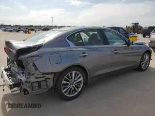 2024 Infiniti Q50 Luxe with VIN JN1EV7BP8RM600834, listed as a Copart auction lot 50489245 with 7,265 mi miles and Salvage title. Bid and sale history available at DreamBid. Image 3.