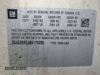 2011 Buick Regal CXL RL4 with VIN 2G4GS5EC4B9176286, listed as a Copart auction lot 50908375 with 131,435 mi miles and Salvage title. Bid and sale history available at DreamBid. Image 12.