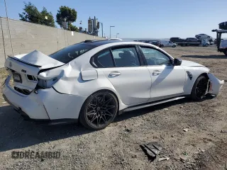 2023 BMW M3 Competition xDrive with VIN WBS43AY01PFN54537, listed as a Copart auction lot 49723805 with 0 mi miles and Salvage Title. Bid and sale history available at carsss.com. Image 3.