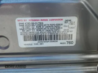 2015 Mitsubishi Outlander SE with VIN JA4AZ3A32FZ008250, listed as a Copart auction lot 62497555 with Not provided miles and Salvage title. Bid and sale history available at DreamBid. Image 13.