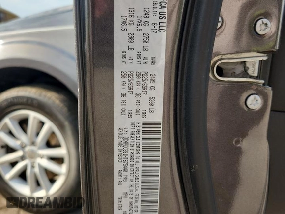 2017 Dodge Journey SXT with VIN 3C4PDCBB1HT675440, listed as a Copart auction lot 59908345 with 117,973 mi miles and Salvage title. Bid and sale history available at DreamBid. Image 13.