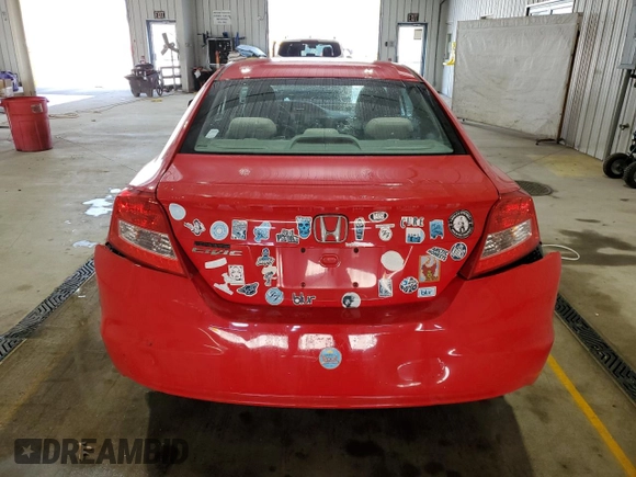 2012 Honda Civic Cpe LX with VIN 2HGFG3B54CH533373, listed as a Copart auction lot 54818905 with 176,232 mi miles and Salvage Title. Bid and sale history available at carsss.com. Image 6.
