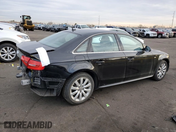2015 Audi A4 Premium with VIN WAUBFAFL7FN030538, listed as a Copart auction lot 48596325 with 103,453 mi miles and Salvage Title. Bid and sale history available at carsss.com. Image 3.