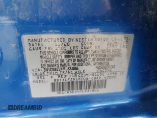 2021 Nissan Versa SV with VIN 3N1CN8EV4ML834866, listed as a Copart auction lot 62489485 with 74,300 mi miles and Salvage title. Bid and sale history available at DreamBid. Image 13.