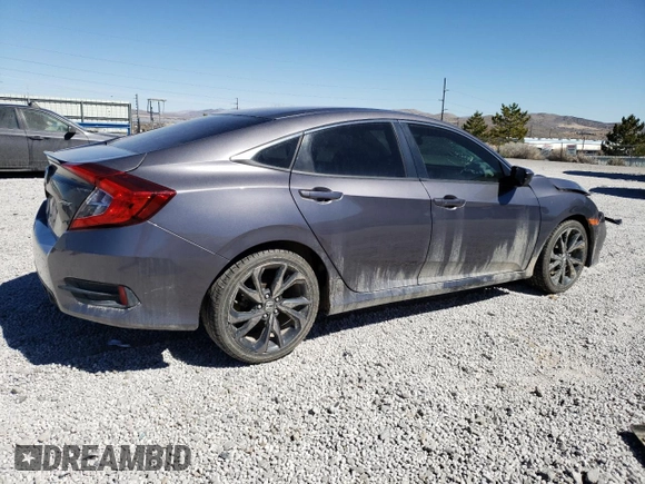 2020 Honda Civic Sedan Sport with VIN 19XFC2F81LE001535, listed as a Copart auction lot 49514835 with 86,974 mi miles and Salvage Title. Bid and sale history available at carsss.com. Image 3.