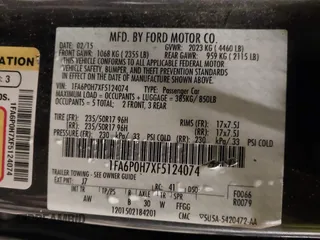 2015 Ford Fusion SE with VIN 1FA6P0H7XF5124074, listed as a IAAI auction lot 41658822 with 127,886 mi miles and . Bid and sale history available at carsss.com. Image 9.