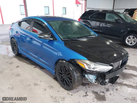 2018 Hyundai Elantra Sport with VIN KMHD04LB2JU524231, listed as a IAAI auction lot 41615649 with 58,889 mi miles. Bid and sale history available at carsss.com. Image 1.