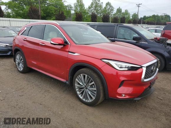 2023 Infiniti QX50 Autograph with VIN 3PCAJ5DB6PF103025, listed as a Copart auction lot 58462355 with 9,100 mi miles and Salvage title. Bid and sale history available at DreamBid. Image 4.