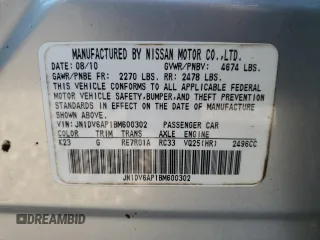 2011 Infiniti G25 Journey with VIN JN1DV6AP1BM600302, listed as a Copart auction lot 71756614 with 140,941 mi miles and Salvage Title. Bid and sale history available at carsss.com. Image 12.