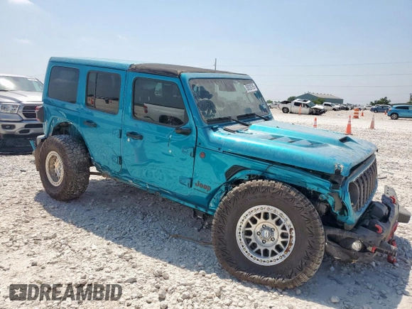 2024 Jeep Wrangler Rubicon X with VIN 1C4RJXFG1RW180410, listed as a Copart auction lot 58039785 with 3,381 mi miles and Salvage title. Bid and sale history available at DreamBid. Image 4.