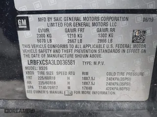 2020 Buick Envision Essence with VIN LRBFXCSA3LD036581, listed as a IAAI auction lot 41482864 with 42,106 mi miles. Bid and sale history available at carsss.com. Image 9.