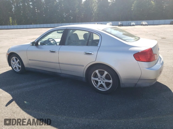 2003 Infiniti G35 w/Leather z VIN JNKCV51E63M321042, wystawiony jako Copart lot #57238535 z przebiegiem 157 847 mil mil oraz Czysty tytuł • Clean title. Historia ofert i sprzedaży dostępna na DreamBid. Obrazek 2.