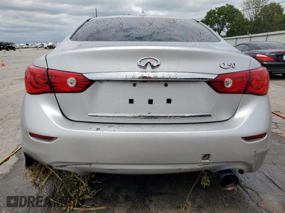 2015 Infiniti Q50 Premium with VIN JN1BV7APXFM344065, listed as a Copart auction lot 61859345 with 39,145 mi miles and Salvage title. Bid and sale history available at DreamBid. Image 6.