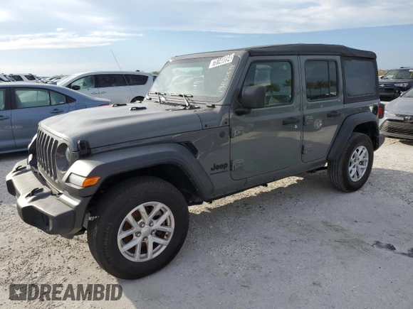 2023 Jeep Wrangler Sport S with VIN 1C4HJXDN6PW671775, listed as a Copart auction lot 75140894 with Not Provided miles and Non Repairable. Bid and sale history available at DreamBid. Image 1.
