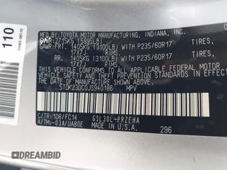 2018 Toyota Sienna LE Auto Access Seat with VIN 5TDKZ3DC0JS940186, listed as a IAAI auction lot 41991827 with 80,071 mi miles and . Bid and sale history available at DreamBid. Image 9.