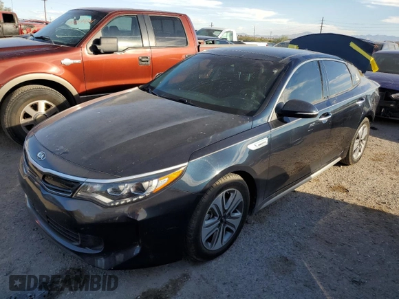 2017 Kia Optima Hybrid EX with VIN KNAGU4LE5H5011749, listed as a Copart auction lot 76780954 with 74,462 mi miles and Salvage Title. Bid and sale history available at carsss.com. Image 1.