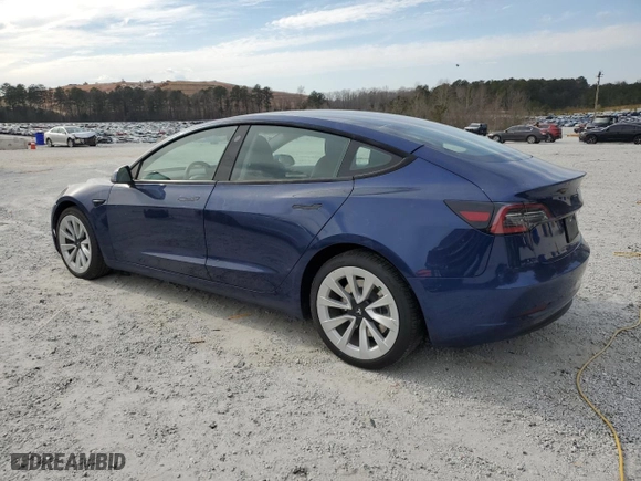 2022 Tesla Model 3 Long Range with VIN 5YJ3E1EB3NF187564, listed as a Copart auction lot 47061175 with 121172 miles and Clean Title. Bid and sale history available at carsss.com. Image 2.