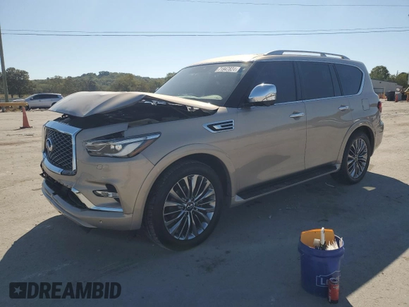 2021 Infiniti QX80 SENSORY with VIN JN8AZ2BE0M9268602, listed as a Copart auction lot 71947824 with 46,269 mi miles and Salvage Title. Bid and sale history available at carsss.com. Image 1.
