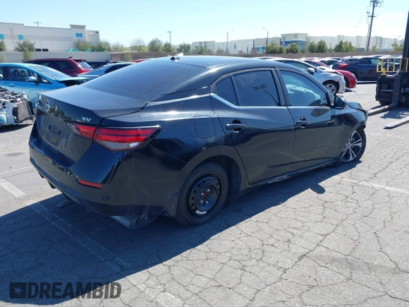 2020 Nissan Sentra SV with VIN 3N1AB8CV2LY220192, listed as a IAAI auction lot 41674675 with 37,621 mi miles. Bid and sale history available at carsss.com. Image 4.