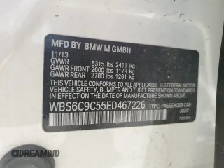 2014 BMW M6 with VIN WBS6C9C55ED467226, listed as a Copart auction lot 61779015 with Not provided miles and Salvage title. Bid and sale history available at DreamBid. Image 13.