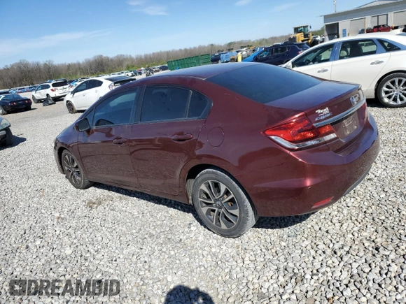 2014 Honda Civic Sedan EX with VIN 19XFB2F81EE080629, listed as a Copart auction lot 49690205 with 105,114 mi miles and Salvage Title. Bid and sale history available at carsss.com. Image 2.