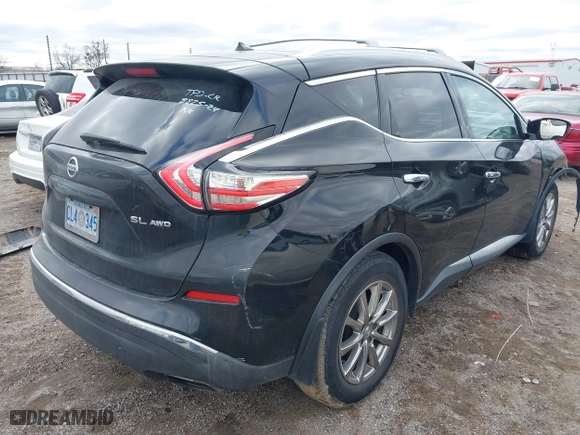 2015 Nissan Murano Platinum with VIN 5N1AZ2MH5FN283203, listed as a IAAI auction lot 41225388 with 1 mi miles. Bid and sale history available at carsss.com. Image 4.