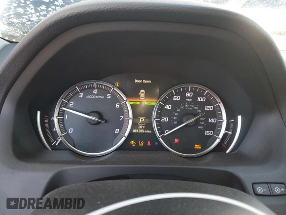 2020 Acura TLX w/Technology Pkg with VIN 19UUB3F40LA000233, listed as a Copart auction lot 87072964 with 81,285 mi miles and Salvage Title. Bid and sale history available at carsss.com. Image 9.