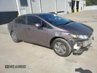 2013 Honda Civic LX with VIN 2HGFB2F58DH533641, listed as a Copart auction lot 58331725 with 79,830 mi miles and Salvage title. Bid and sale history available at DreamBid. Image 4.