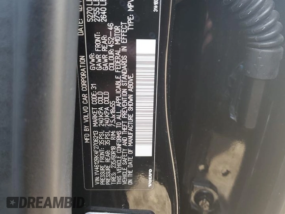 2015 Volvo XC60 T5 z VIN YV4612RK4F2706213, wystawiony jako Copart lot #49280915 z przebiegiem 124 410 mil mil oraz Szkoda całkowita • Salvage title. Historia ofert i sprzedaży dostępna na DreamBid. Obrazek 12.