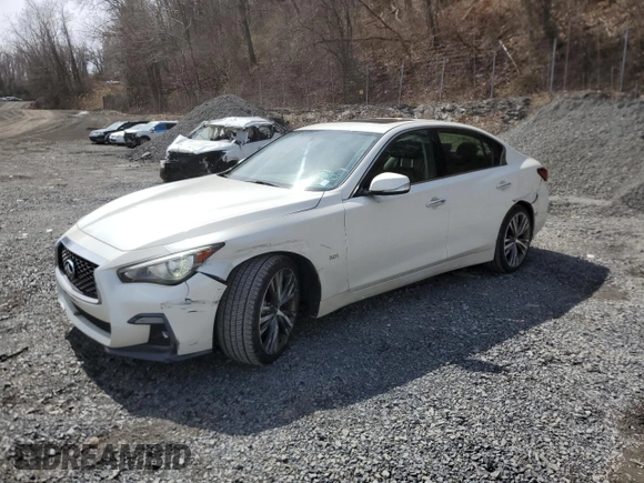2018 Infiniti Q50 3.0t LUXE with VIN JN1EV7AR9JM433505, listed as a Copart auction lot 51435535 with 108,232 mi miles and Salvage Title. Bid and sale history available at carsss.com. Image 1.