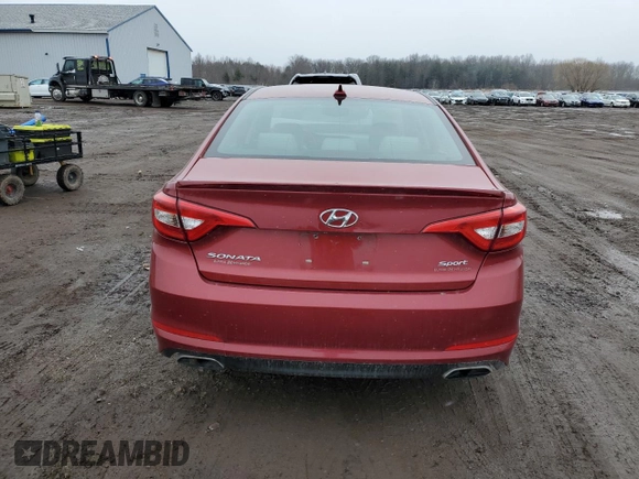 2015 Hyundai Sonata Sport with VIN 5NPE34AF8FH243834, listed as a Copart auction lot 48398125 with 108,535 mi miles and Salvage title. Bid and sale history available at DreamBid. Image 6.