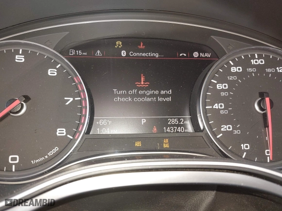 2012 Audi A7 3.0 Prestige with VIN WAU2GAFC7CN101018, listed as a IAAI auction lot 41753827 with 143,740 mi miles. Bid and sale history available at carsss.com. Image 15.