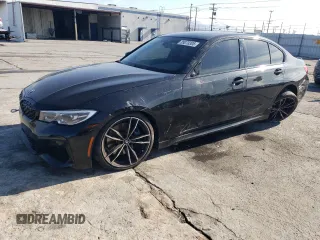 2021 BMW 3 Series M340i with VIN 3MW5U7J01M8C18300, listed as a Copart auction lot 89073395 with 37,945 mi miles and Salvage Title. Bid and sale history available at carsss.com. Image 1.
