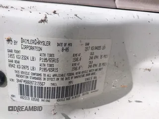 2006 Chrysler PT Cruiser Touring z VIN 3A4FY58B26T215567, wystawiony jako IAAI lot #42345985 z przebiegiem Nie podano mil oraz . Historia ofert i sprzedaży dostępna na DreamBid. Obrazek 9.