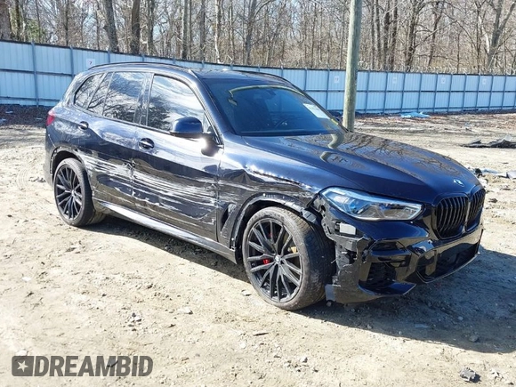 2022 BMW X5 sDrive40i with VIN 5UXCR4C02N9N07702, listed as a IAAI auction lot 41452480 with 52,275 mi miles. Bid and sale history available at carsss.com. Image 1.