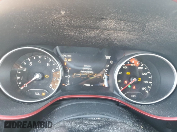 2021 Jeep Compass Trailhawk with VIN 3C4NJDDB3MT564983, listed as a Copart auction lot 76310514 with 77,585 mi miles and Non repairable. Bid and sale history available at DreamBid. Image 9.