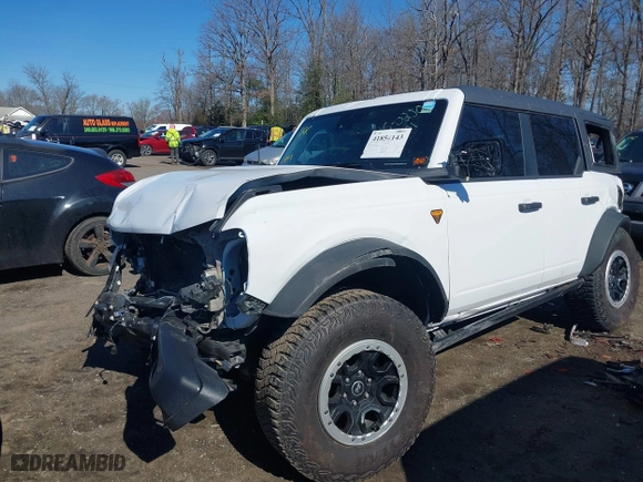 2023 Ford Bronco with VIN 1FMEE5DP0PLC12557, listed as a IAAI auction lot 41854143 with 9,839 mi miles. Bid and sale history available at carsss.com. Image 17.