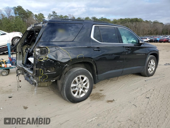 2021 Chevrolet Traverse LT Cloth with VIN 1GNERGKWXMJ219416, listed as a Copart auction lot 83608164 with 50,758 mi miles and Salvage Title. Bid and sale history available at carsss.com. Image 3.
