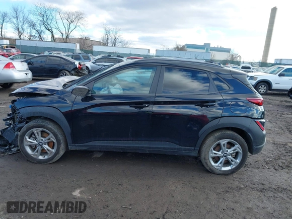 2023 Hyundai Kona SEL with VIN KM8K6CAB8PU041614, listed as a IAAI auction lot 41493717 with 1 mi miles. Bid and sale history available at carsss.com. Image 13.