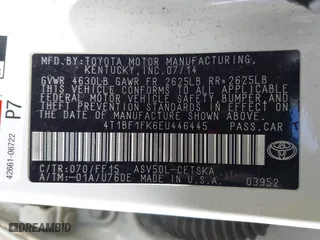 2014 Toyota Camry L with VIN 4T1BF1FK6EU446445, listed as a IAAI auction lot 41941091 with 114,884 mi miles. Bid and sale history available at carsss.com. Image 9.