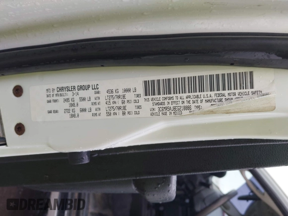 2014 Ram 2500 Tradesman с VIN 3C6MR5AJ8EG218886, выставлен на аукционе IAAI как лот 42378833 с пробегом 166 490 миль миль и . История ставок и продаж доступна на DreamBid. Изображение 9.