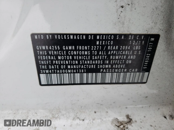 2016 Volkswagen Golf GTI SE with VIN 3VW4T7AU0GM041381, listed as a Copart auction lot 74352243 with 62,879 mi miles. Bid and sale history available at carsss.com. Image 12.