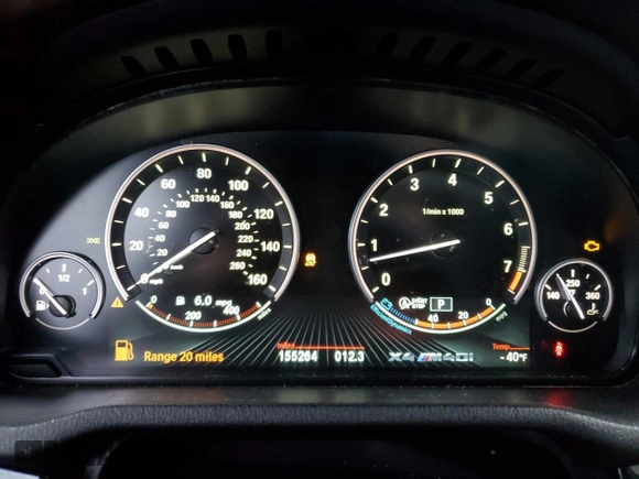 2018 BMW X4 M40i z VIN 5UXXW7C53J0W64080, wystawiony jako Copart lot #46095045 z przebiegiem 155 264 mil mil oraz Szkoda całkowita • Salvage title. Historia ofert i sprzedaży dostępna na DreamBid. Obrazek 9.