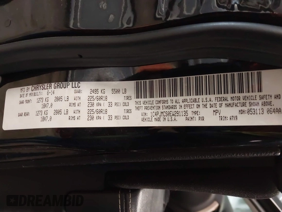 2014 Jeep Cherokee Latitude with VIN 1C4PJMCS0EW291135, listed as a IAAI auction lot 41860372 with 171,524 mi miles and . Bid and sale history available at DreamBid. Image 9.