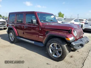 2021 Jeep Wrangler Unlimited Sahara with VIN 1C4HJXEN8MW613404, listed as a Copart auction lot 57155305 with 48,379 mi miles and Salvage title. Bid and sale history available at DreamBid. Image 4.