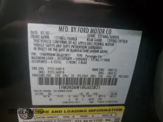 2008 Ford Taurus X Limited with VIN 1FMDK06W18GA03821, listed as a Copart auction lot 53123935 with 147,333 mi miles and Salvage title. Bid and sale history available at DreamBid. Image 16.