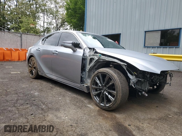 2024 Lexus IS 350 F Sport with VIN JTHGZ1B2XR5073688, listed as a Copart auction lot 56994845 with 9,593 mi miles and Salvage title. Bid and sale history available at DreamBid. Image 4.
